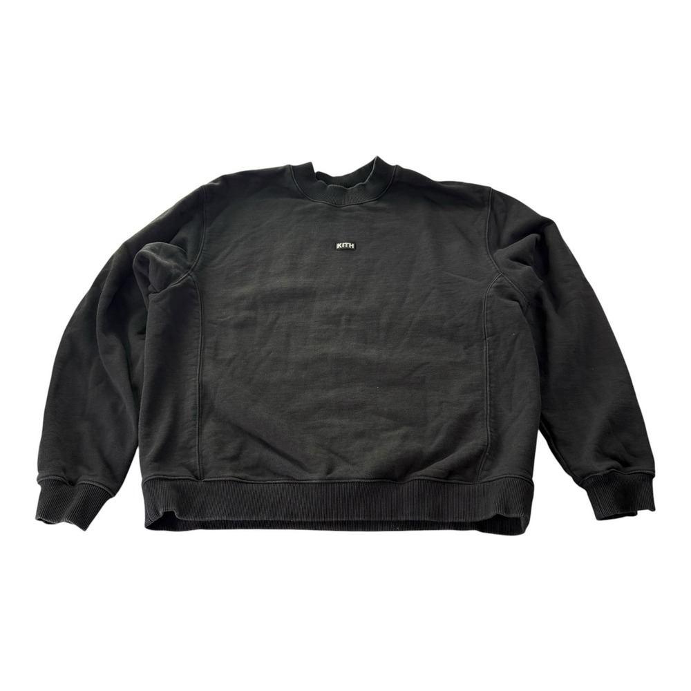 Kith Williams III Mock Neck Crewneck Sweatshirt Black Size Large Box Logo